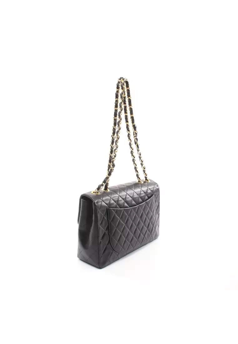 Buy Chanel Pre-loved CHANEL Decamatlassé 34 W Chain Shoulder Bag Lambskin  Black Gold Hardware 2023 Online