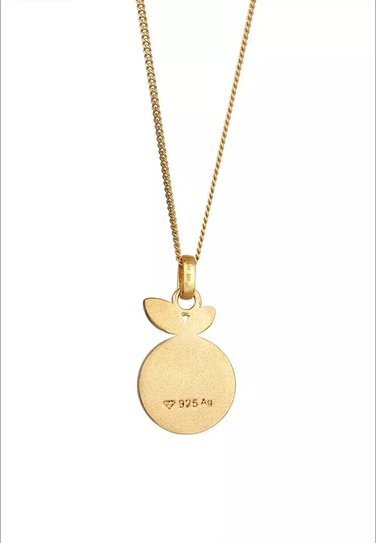 Kalung Perhiasan Perak 925 Wanita Lemon Fruit Gold Plated Embellished with Crystal by Swarovski®