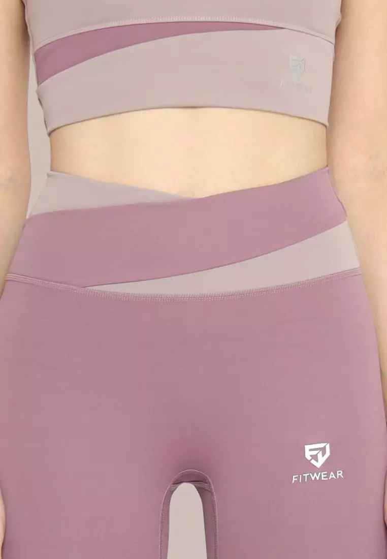 Fitwear - Legging Panjang Olahraga Wanita 2TONE MINJI SEAMLESS -  PURPLE PJ