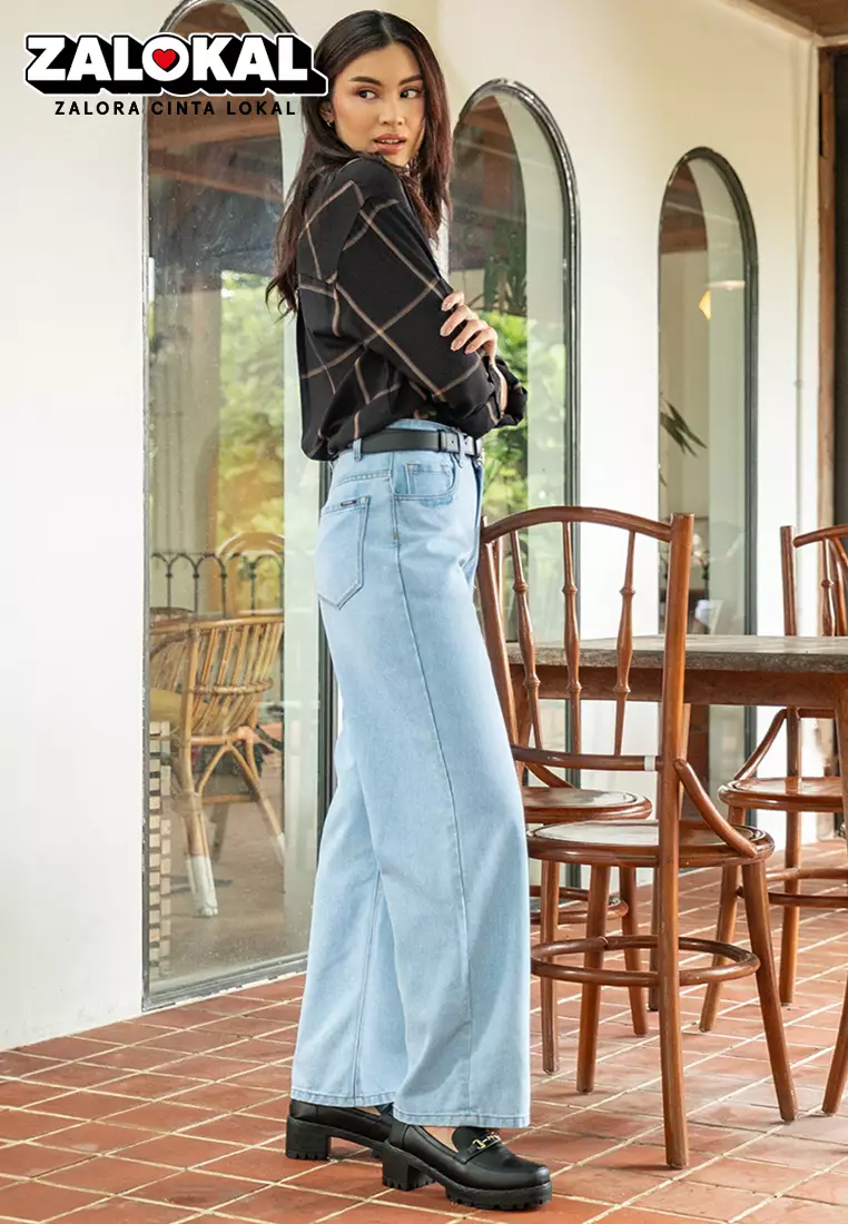 C2 Turley Blue Straight Cut Jeans Wanita