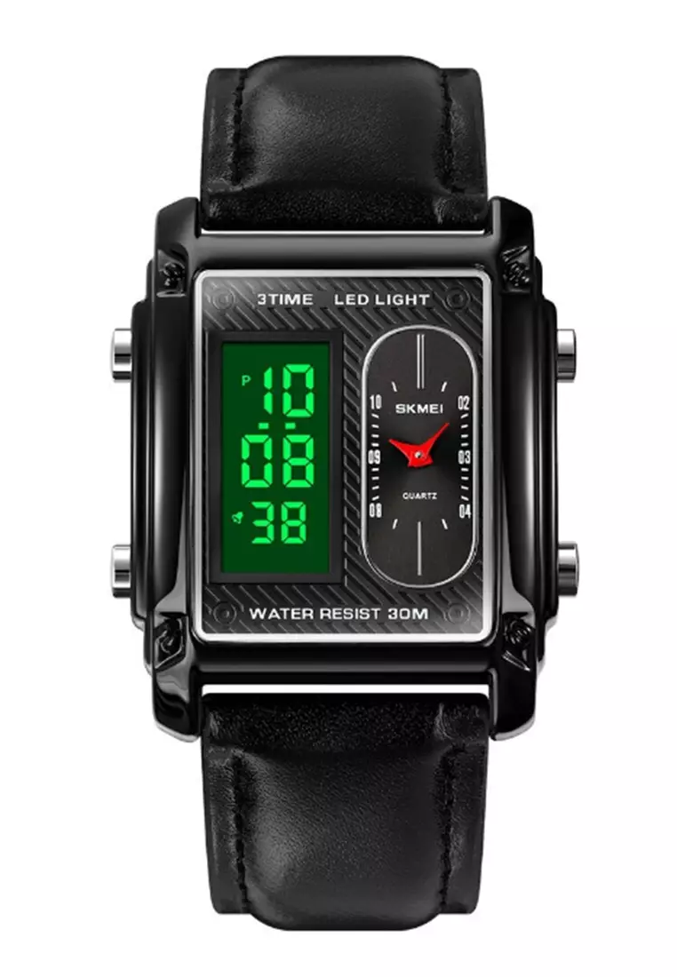 Jam Tangan Digital Pria Waterproof Many Function Strap Tali Material PU Leather GN54 ORIGINAL