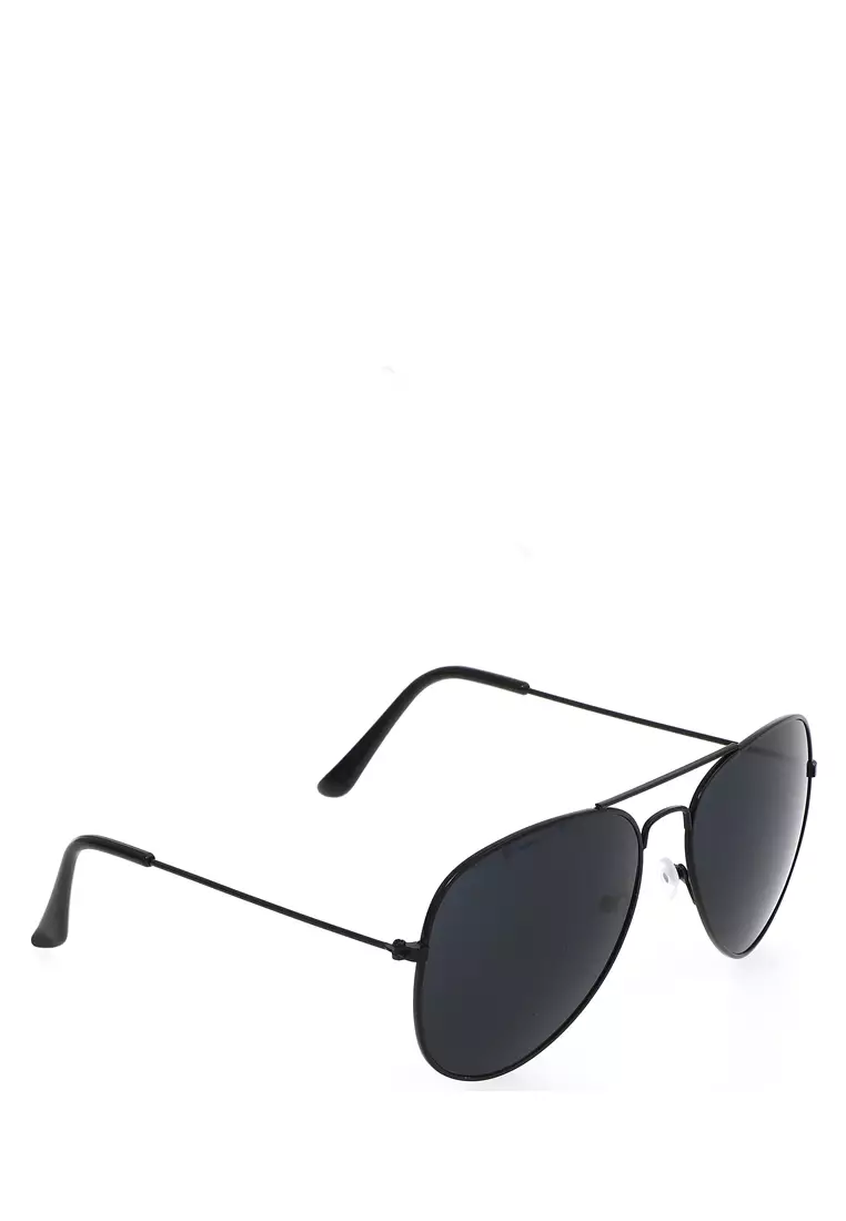 Adkins Sunglasses Kacamata Aviator Pria Mirroring Lens Frame Material Alloy ORIGINAL - Black Gray
