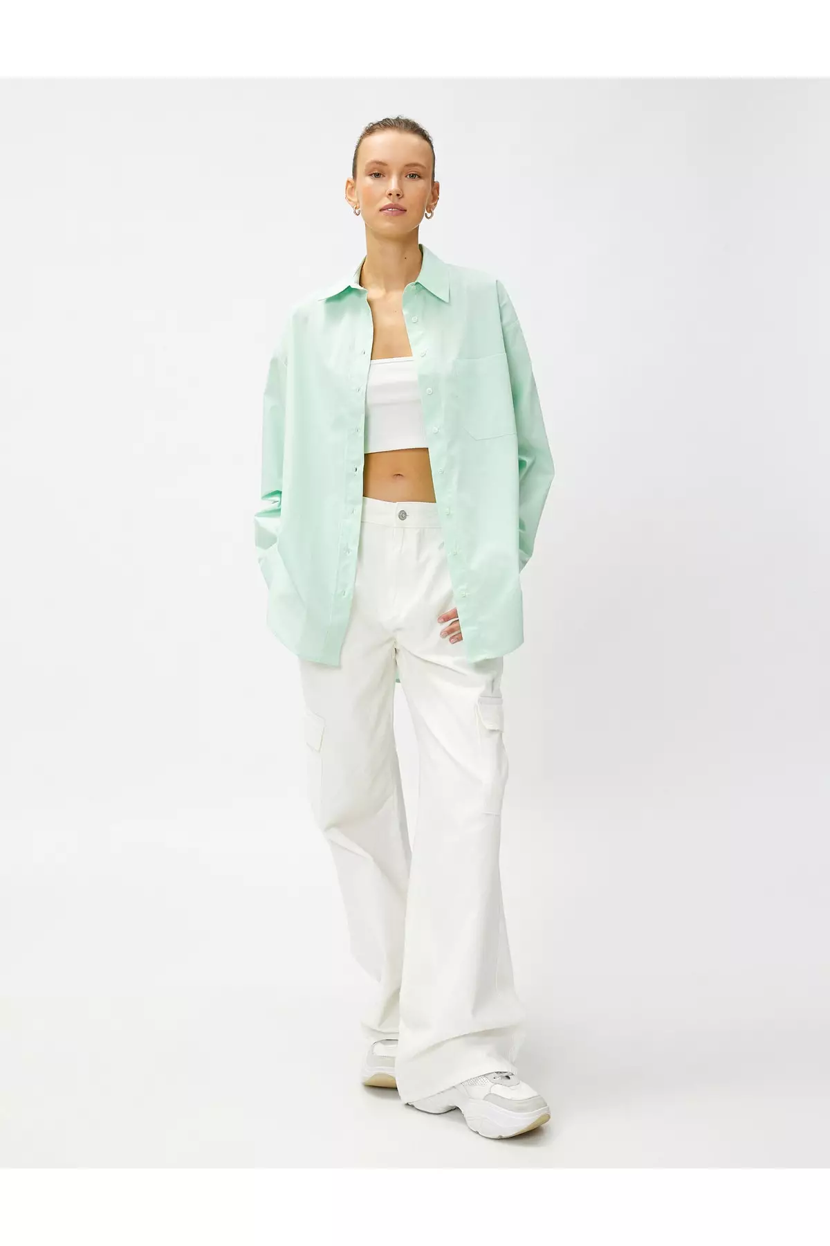 Oversized Poplin Pocketed Shirt