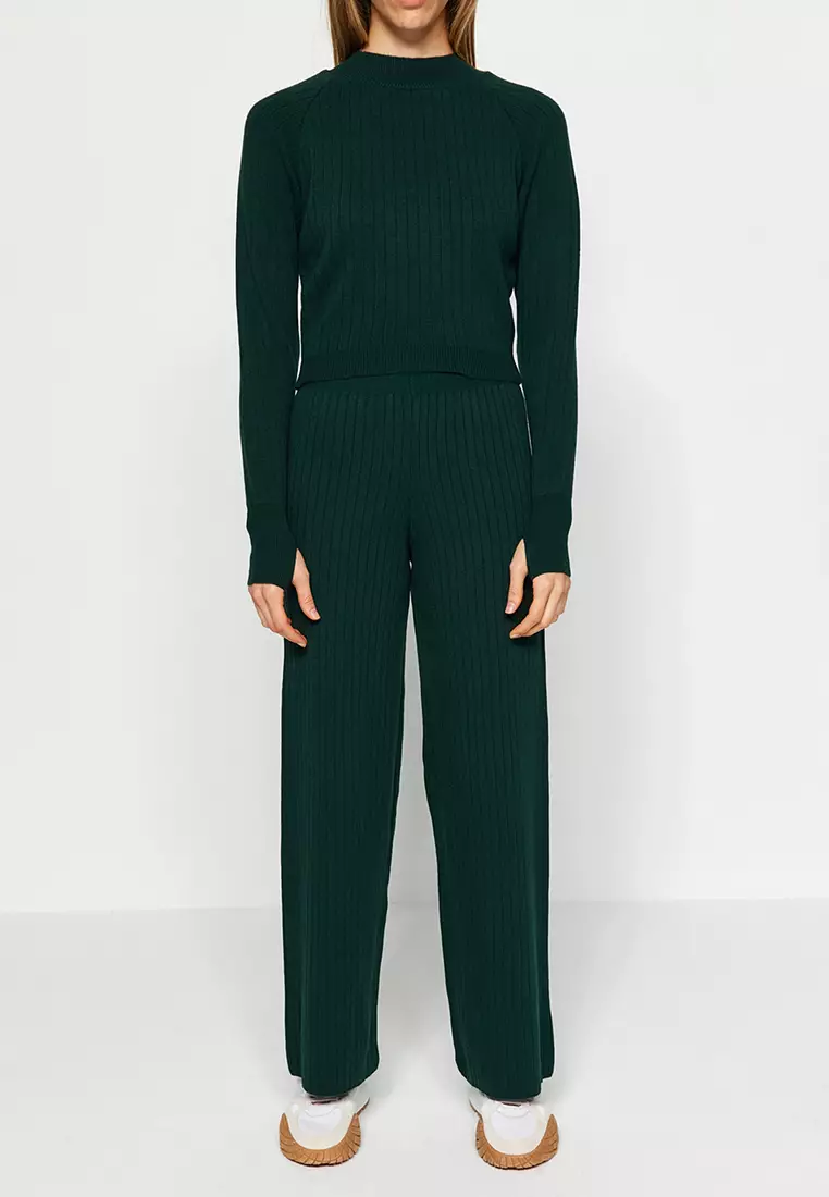 Crop Sweater Top and Pants Set