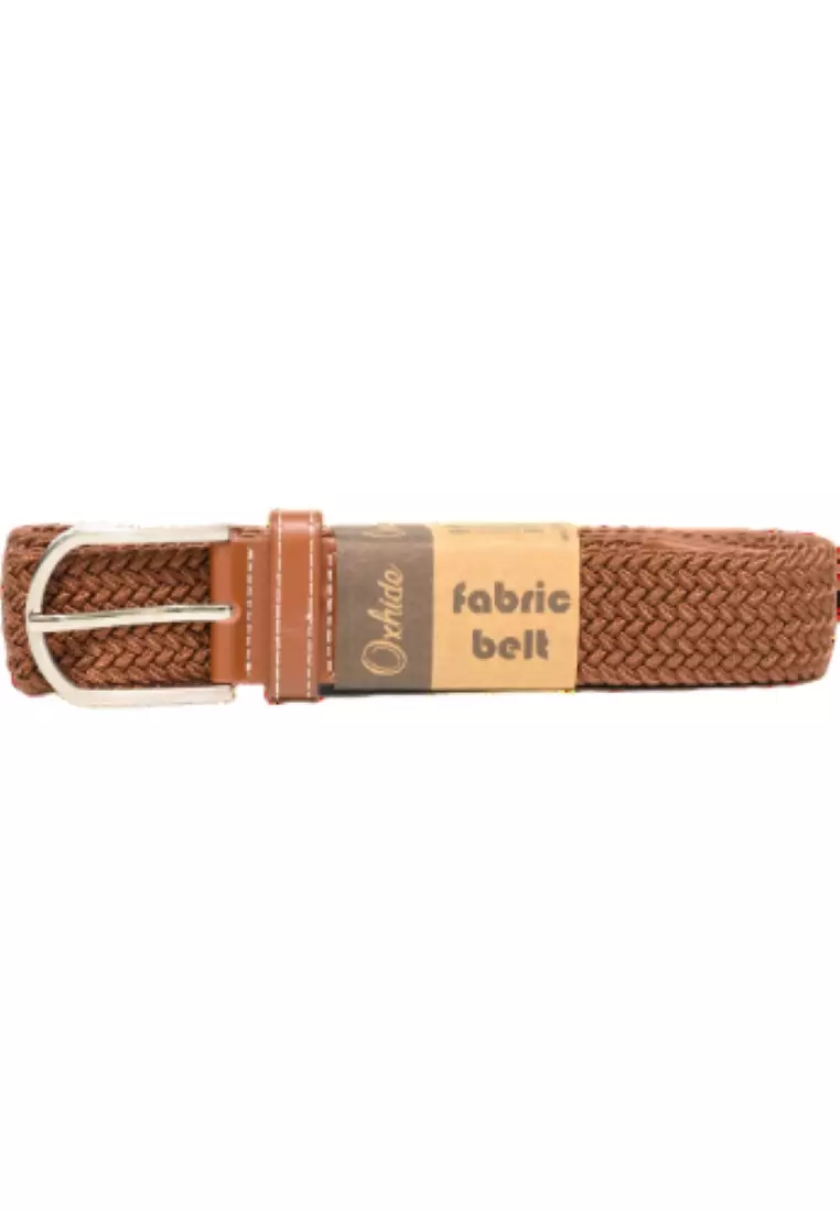 Fabric belt for Men and Women - Elastic belt - Woven stretchable belt plus size -Canvas Belt for men and women in Brown color -Oxhide Brown BCN