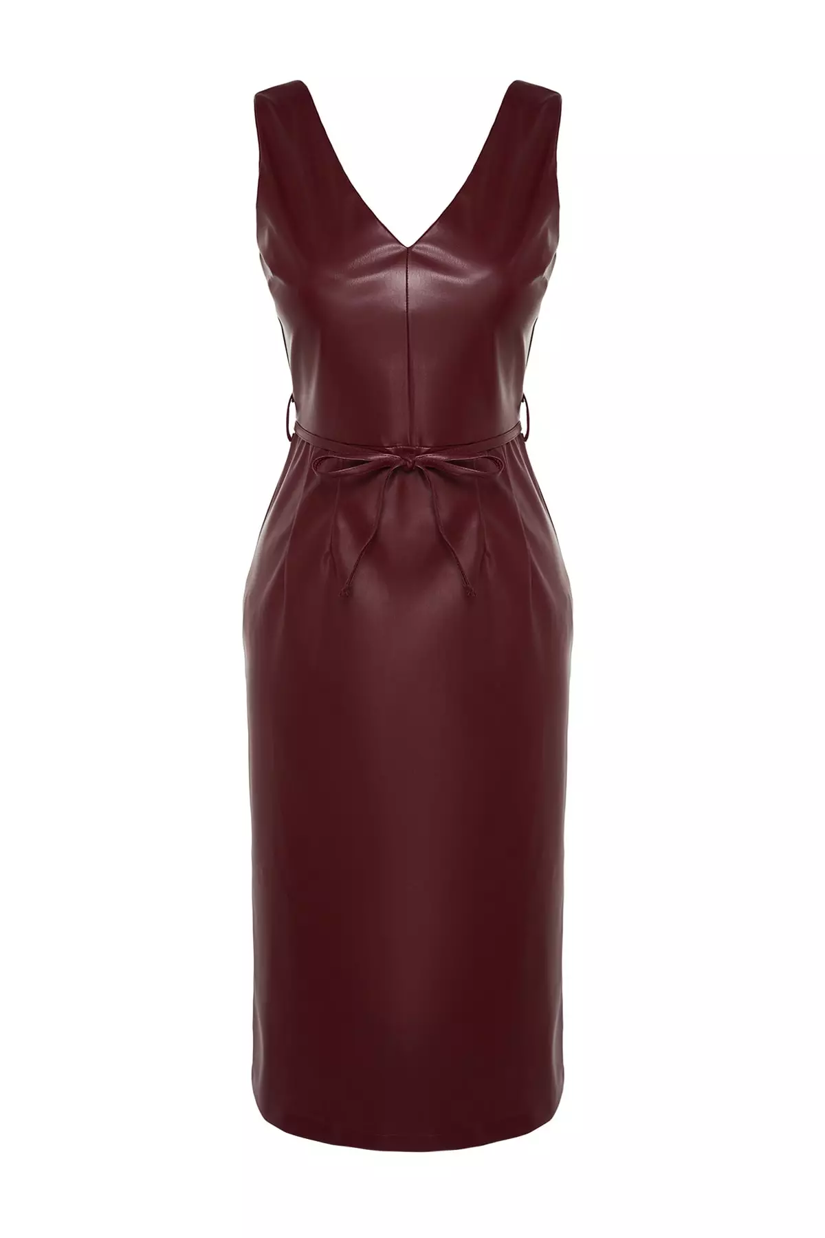 Faux Leather Midi Dress