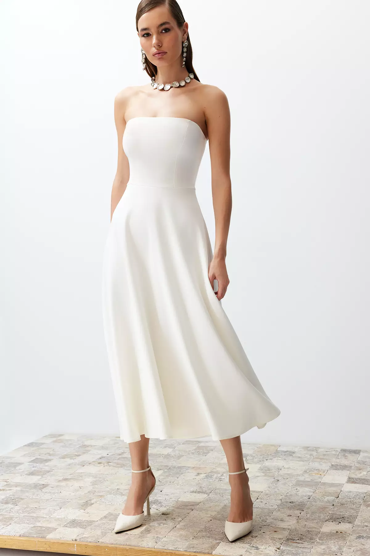 Strapless Midi Dress