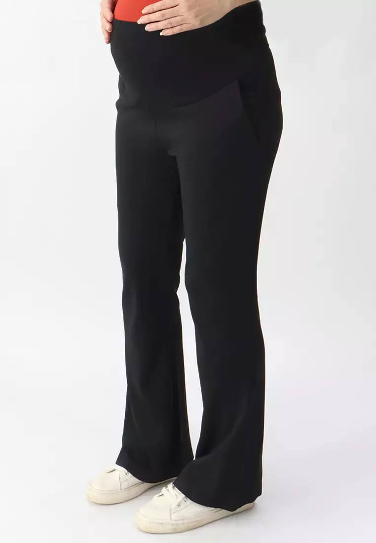 Buy 9months Maternity Black Full Panel Ponte Bootleg Pants Online