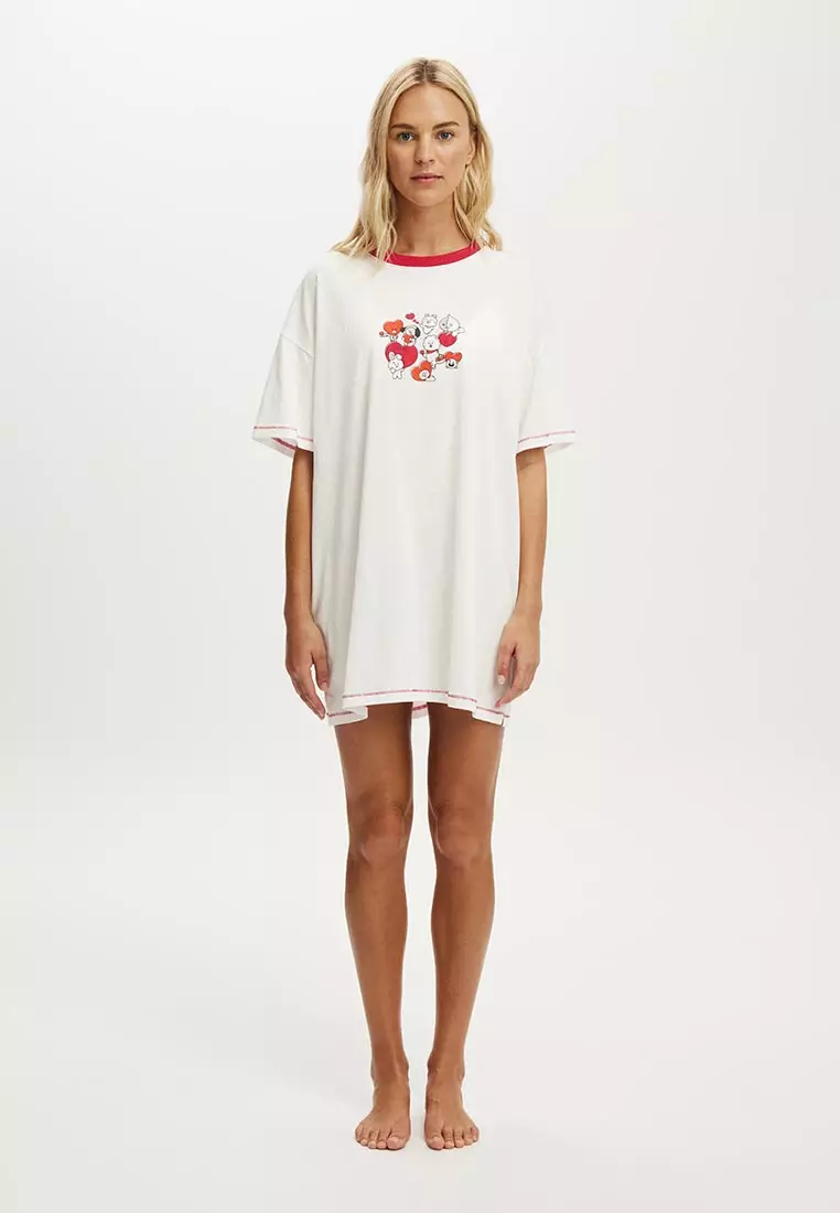 90年代圖案T恤睡裙