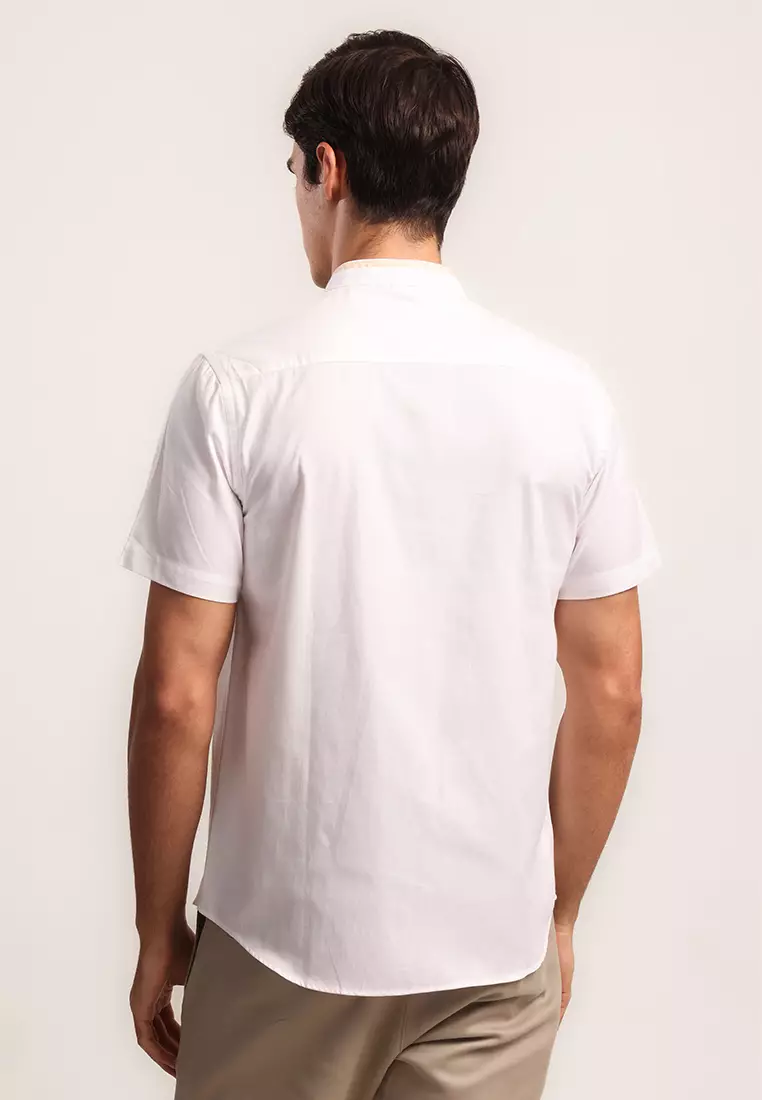 MOC Kemeja Shanghai Lengan Pendek Pria Toro B - White