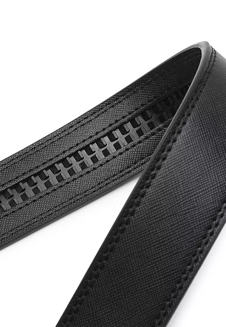 40MM Leather Automatic Belt - Black