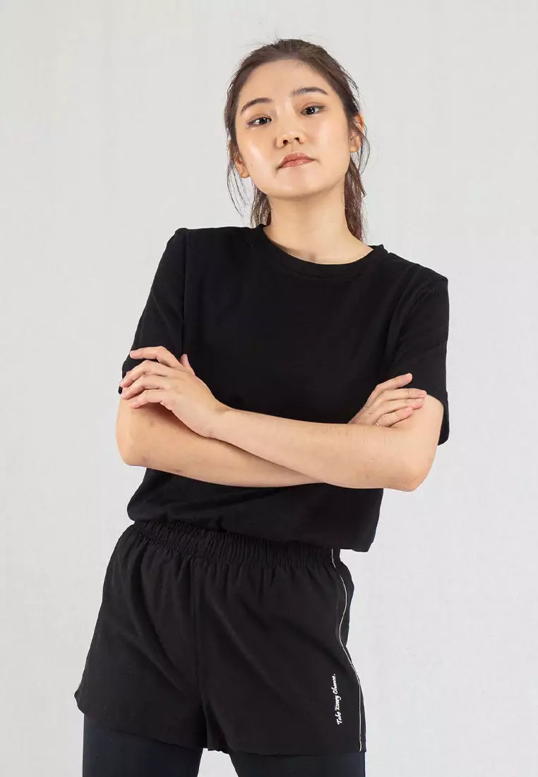 Forest Ladies 100% Cotton Plain Round Neck Tee - 821857-01Black