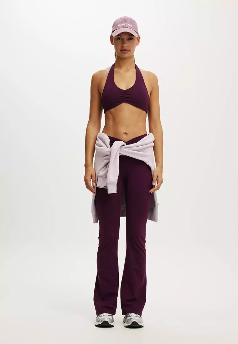 Ultra Soft Scrunch Halter Crop Sports Bra