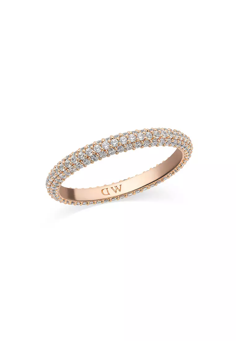 Pavé Ring 2.9mm Rose Gold Unisex Ring for women and men stainless steel crystal Ring DW Official Authentic Original