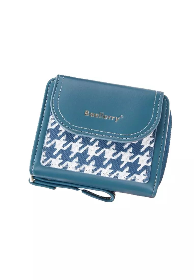 Dompet Wanita Lipat Kecil Bahan Kulit PU Leather Premium BAEOS - Blue