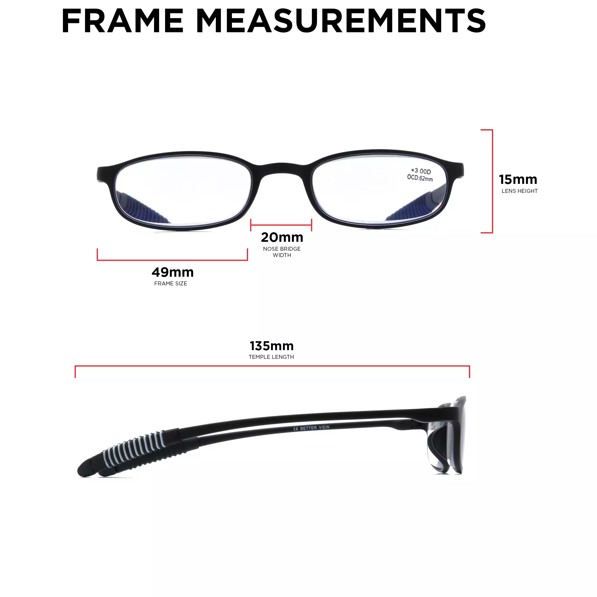 2206 (C7-Clear) +2.00 Anti-Radiation/Computer Reading Glasses