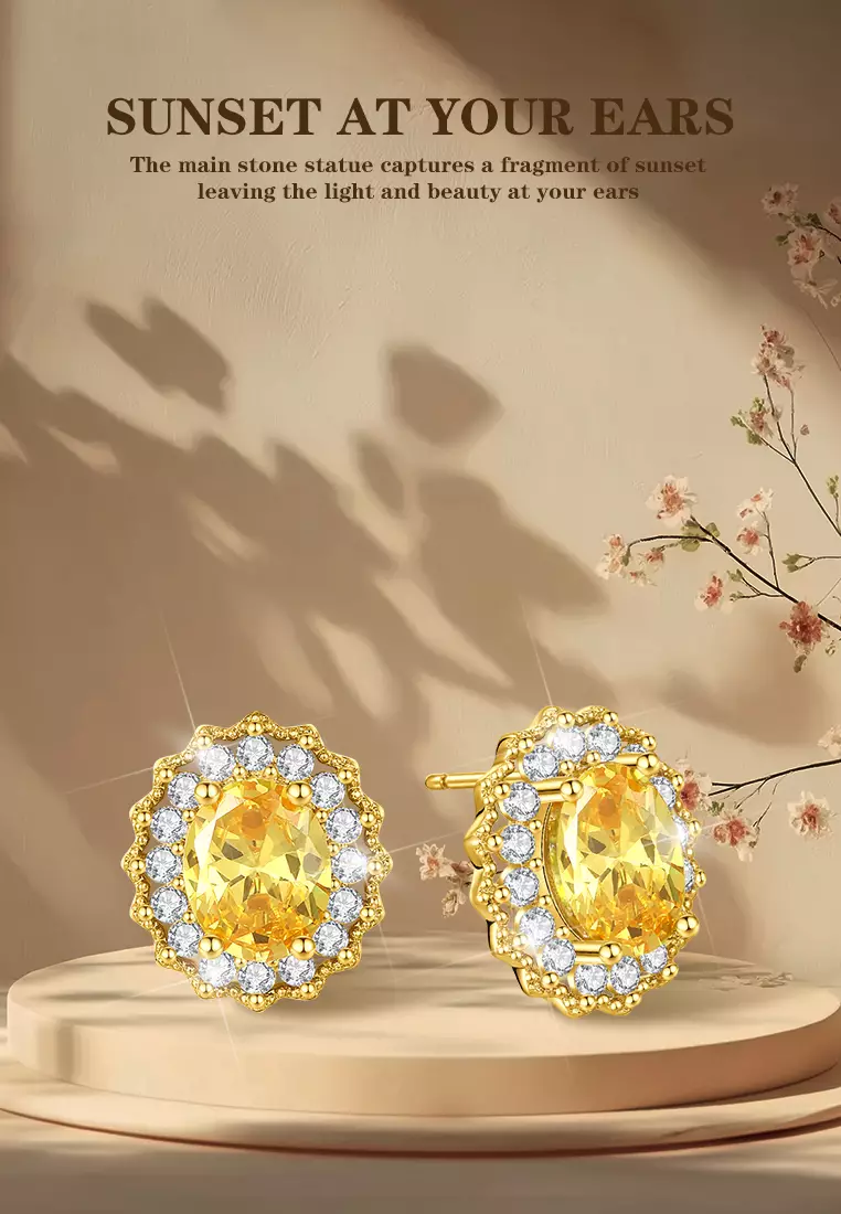 Anting Wanita Korean Fashion Berlian Anting Giwang Perhiasan Original Kotak Indah gold