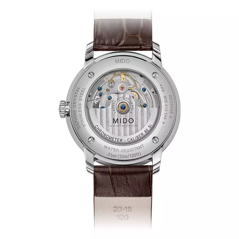 Jam Tangan Pria MIDO Baroncelli M027.408.16.061.00 Chronometer Silicon Automatic Anthracite Dial Brown Leather Strap