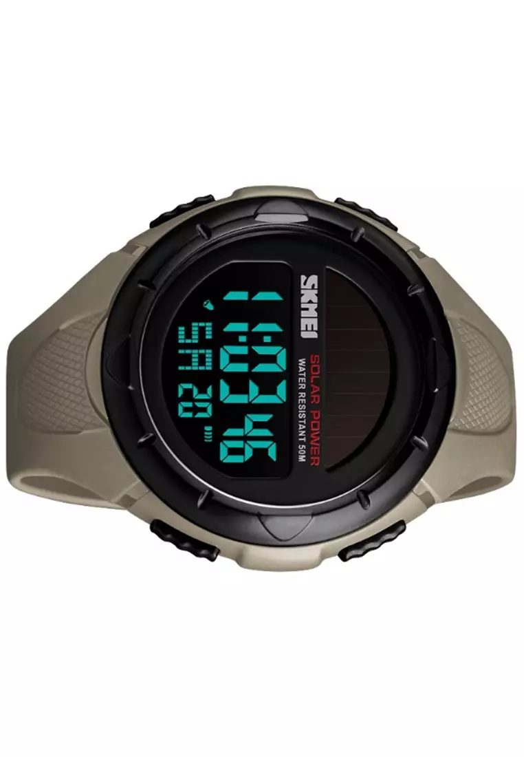 Jam Tangan Casual Tenaga Solar Pria Digital Waterproof Many Function Strap Tali Material Silicon JT92 ORIGINAL