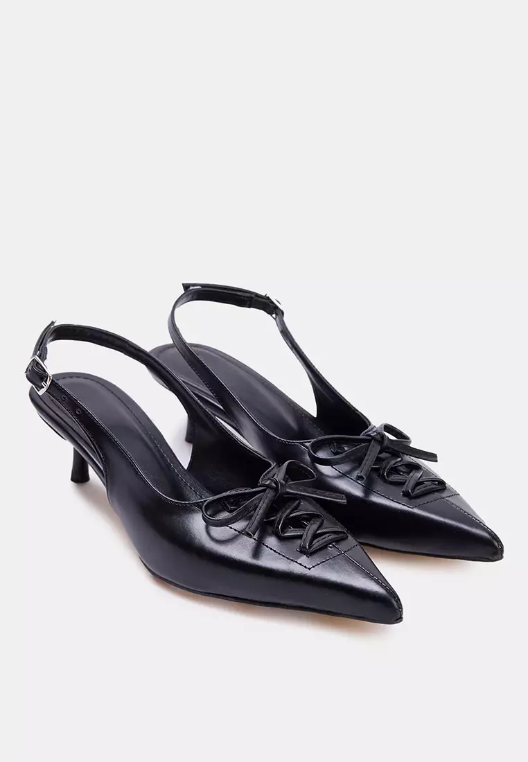 Lace Detailed Kitten Heels