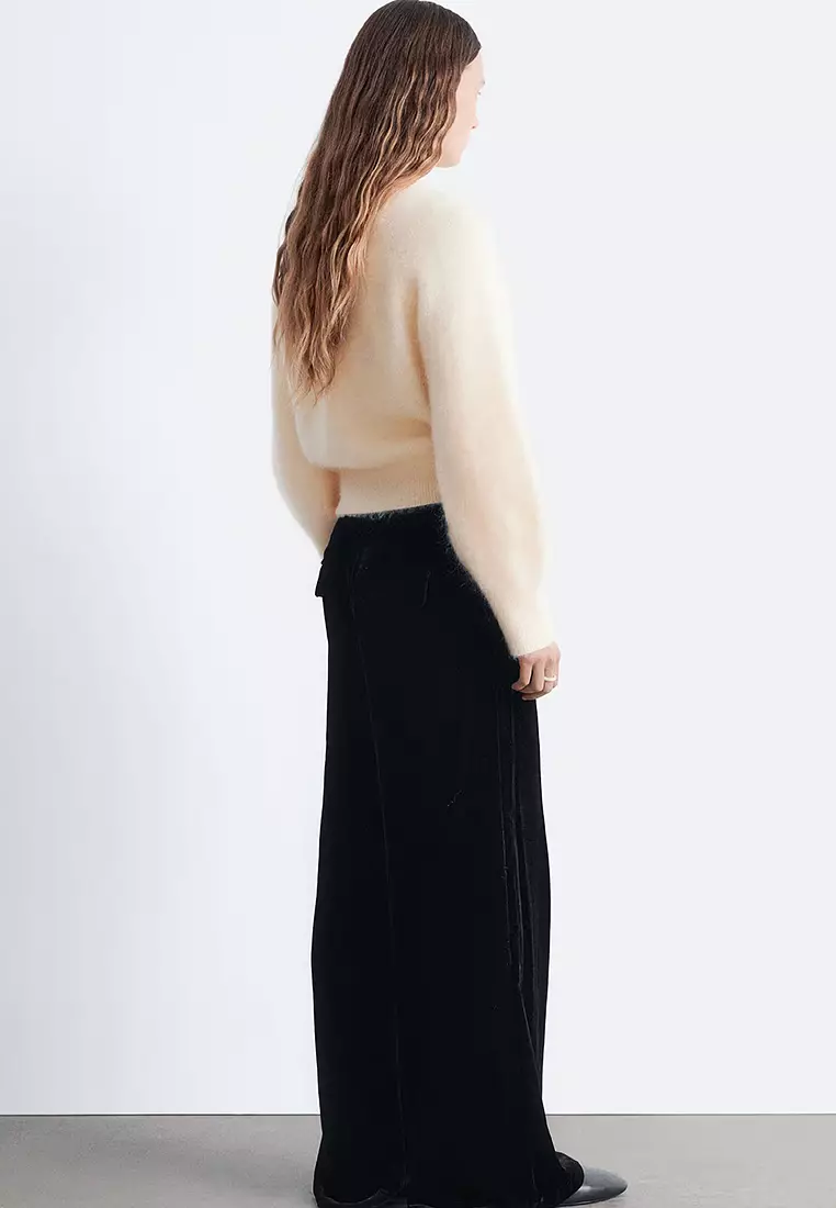 Wide-Leg Velvet Trousers