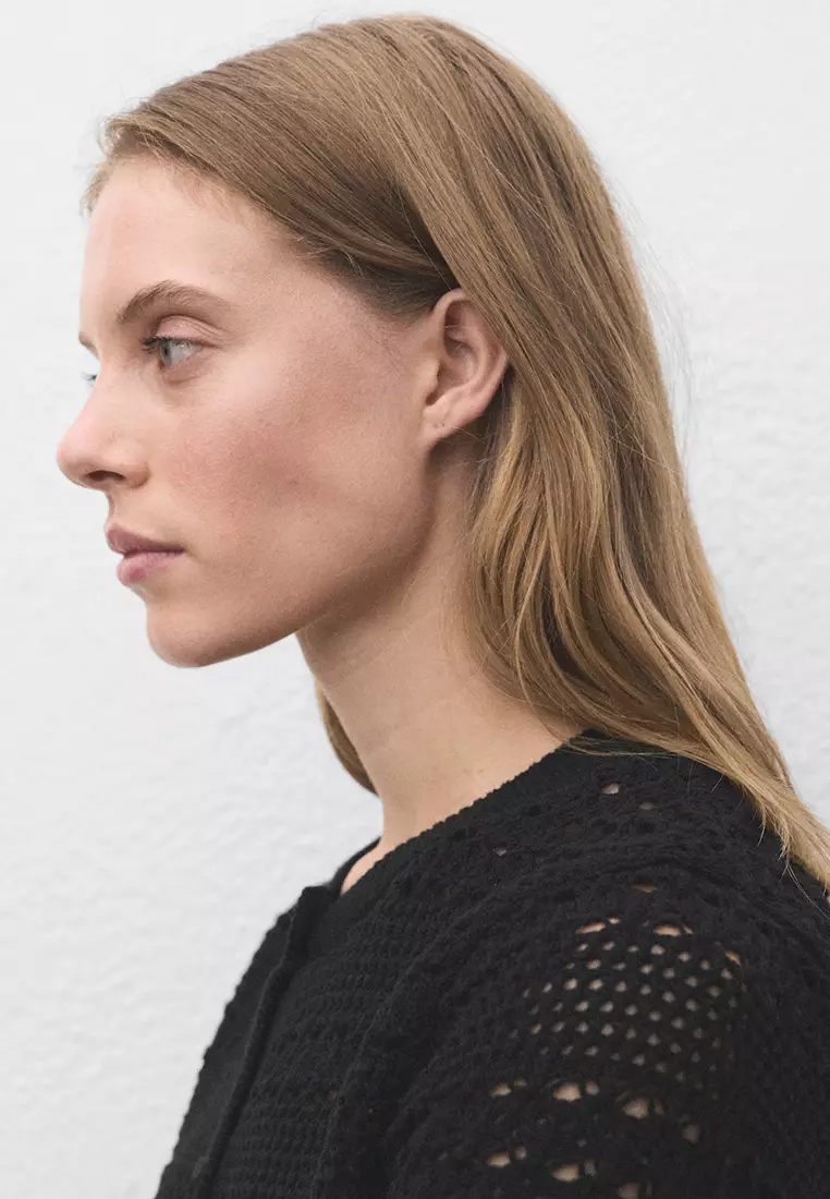 Short-Sleeved Crochet Cardigan