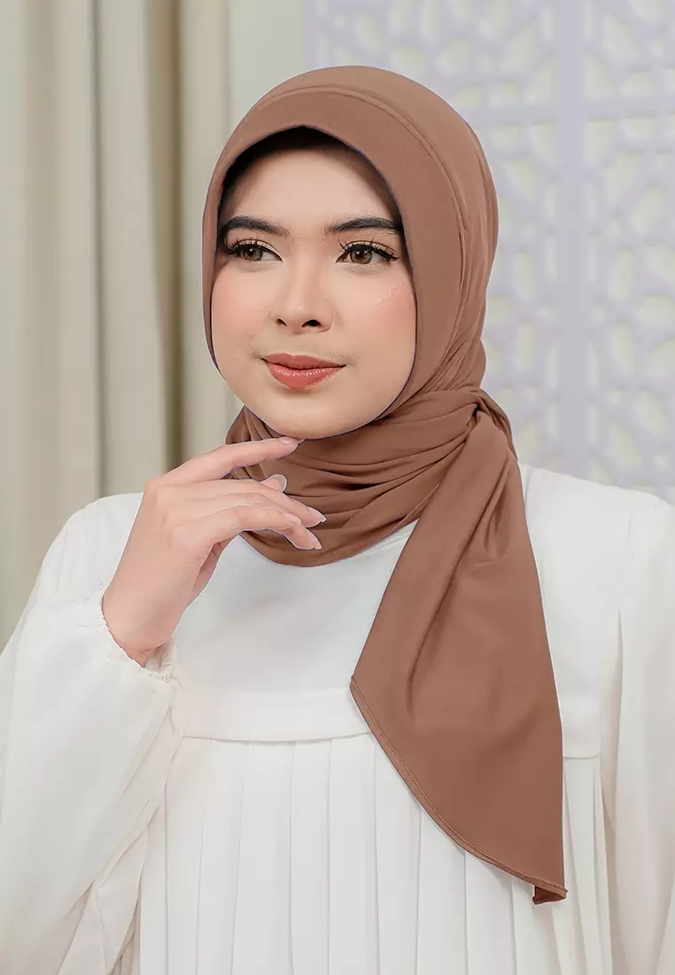 HIJAB INSTAN SOFTPAD AMEENA - CARAMEL