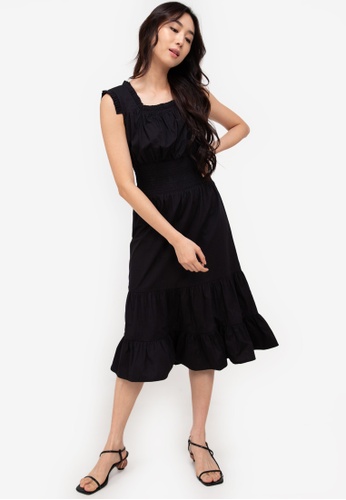 casual tiered midi dress