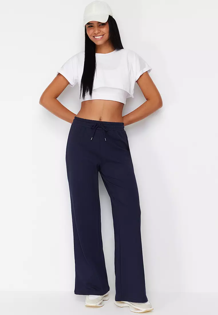 Elastic Wide Leg Pants