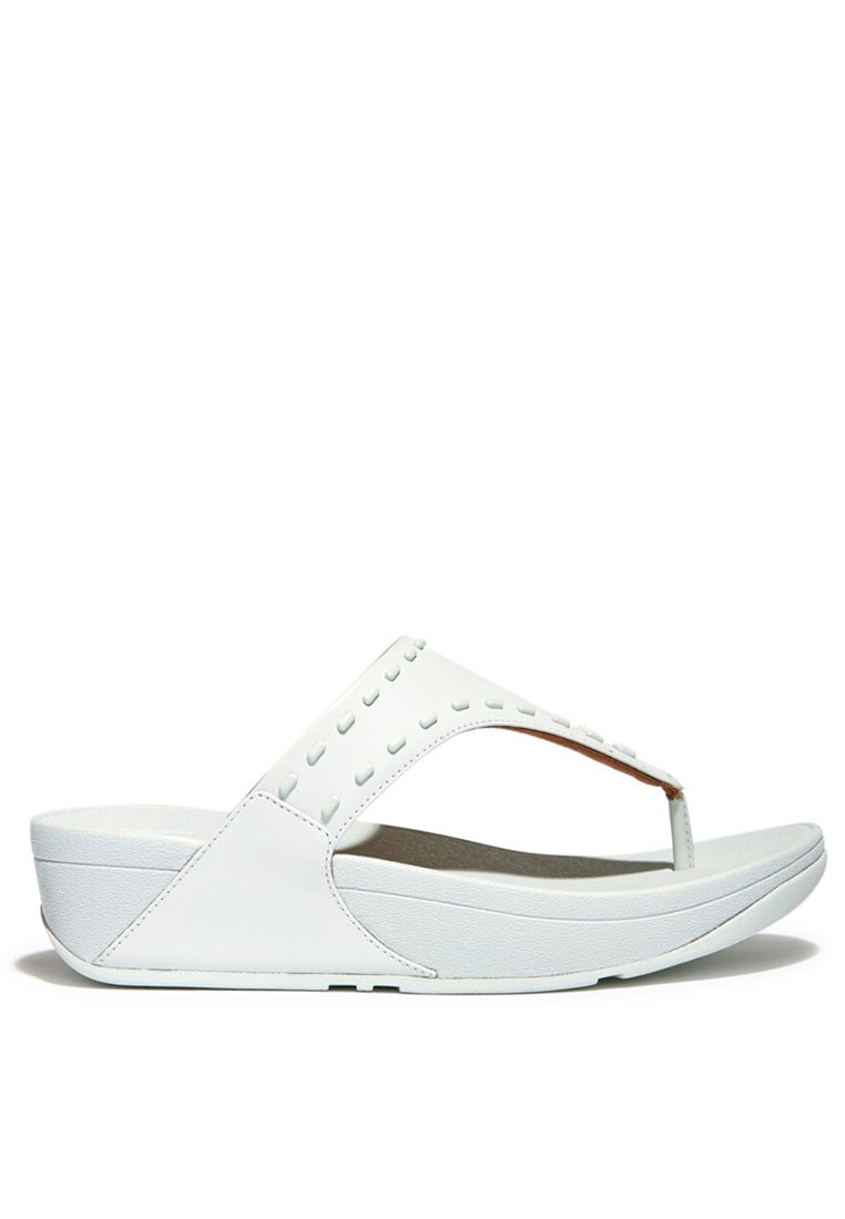 FitFlop LULU Women's Rubber-Stud Leather Toe-Post Sandals - Seafoam Blue (GB1-A45)