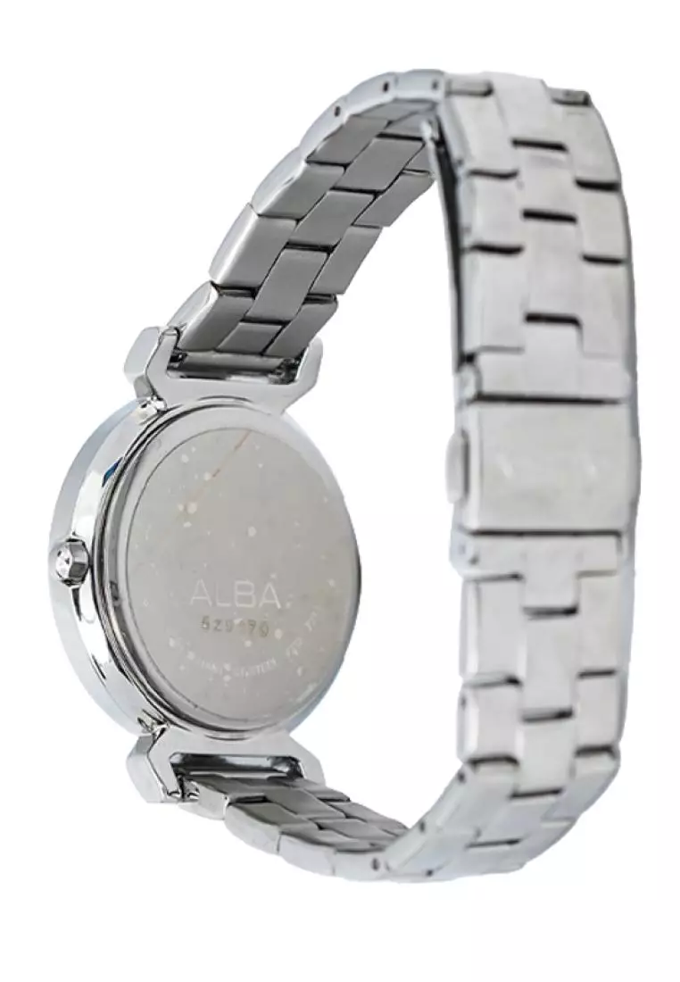 Jam Tangan Wanita Alba Original Garansi Resmi AG8437 AG8437X1 Strap Stainless Steel Silver