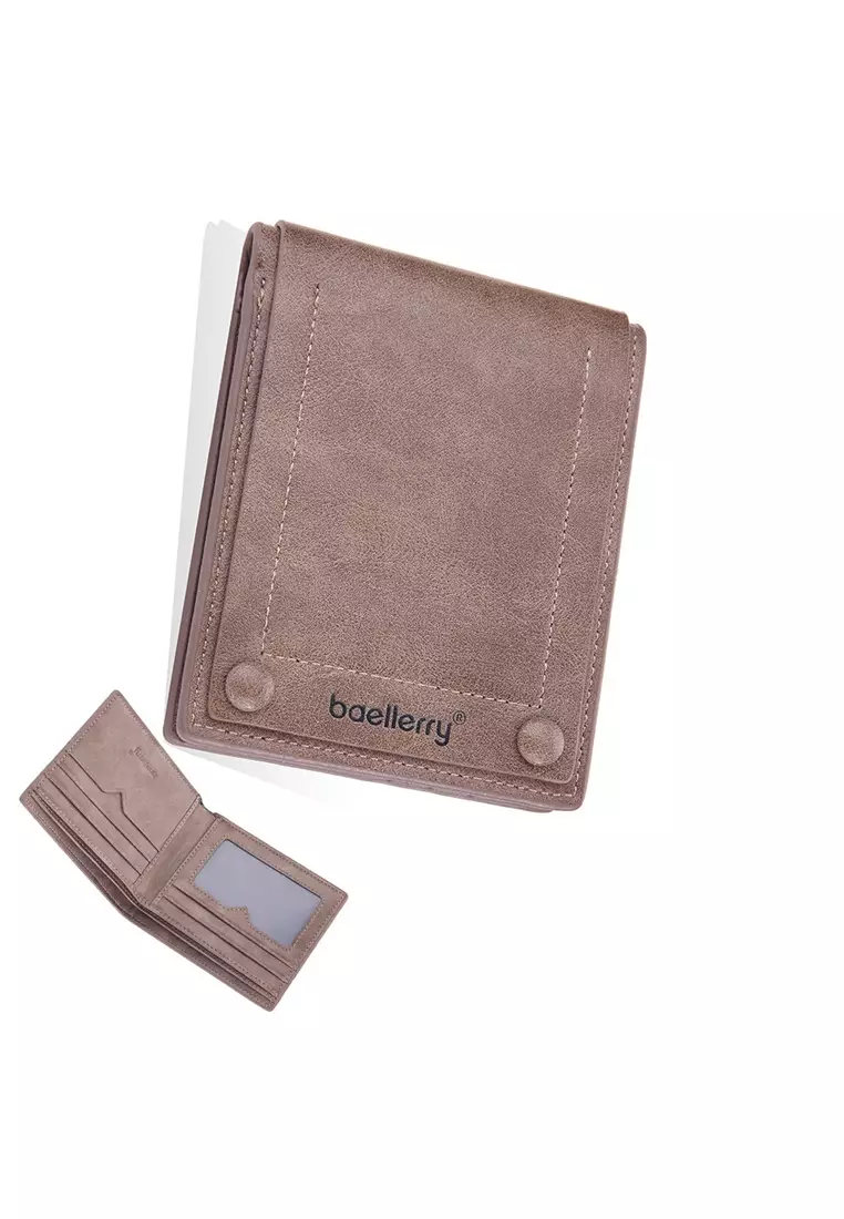 Dompet Pria Motif Polos Style Korean Bahan Kulit PU Leather Premium Quality ORIGINAL