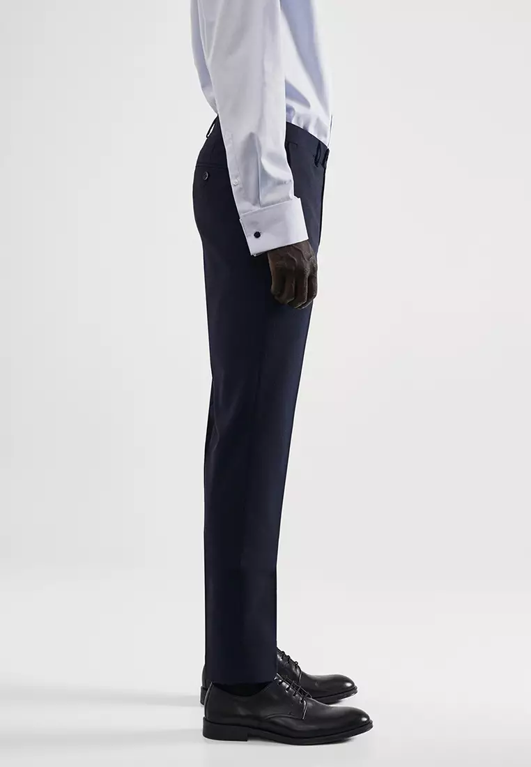 Stretch fabric slim-fit suit pants - Men