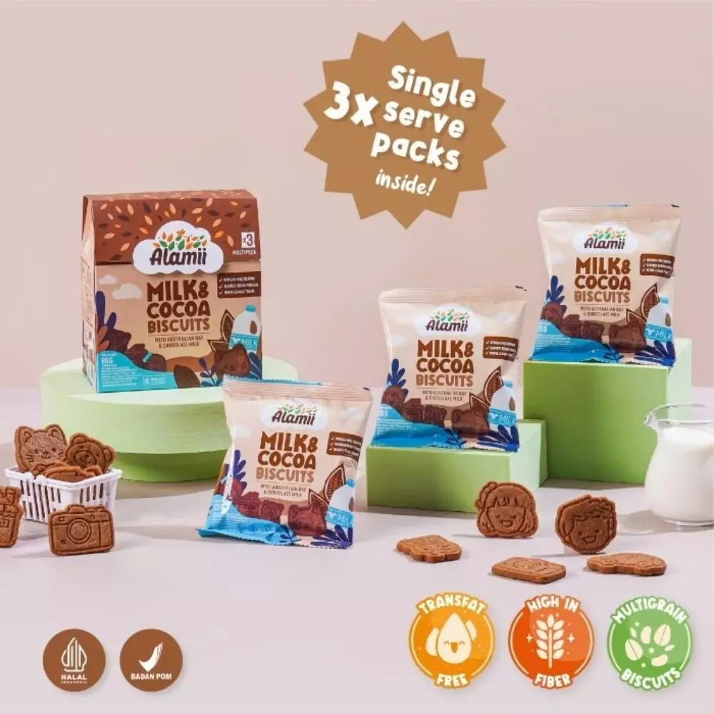 Alamii Multigrain Biscuits Cocoa - Camilan Sehat Bayi 3 Pcs Mix