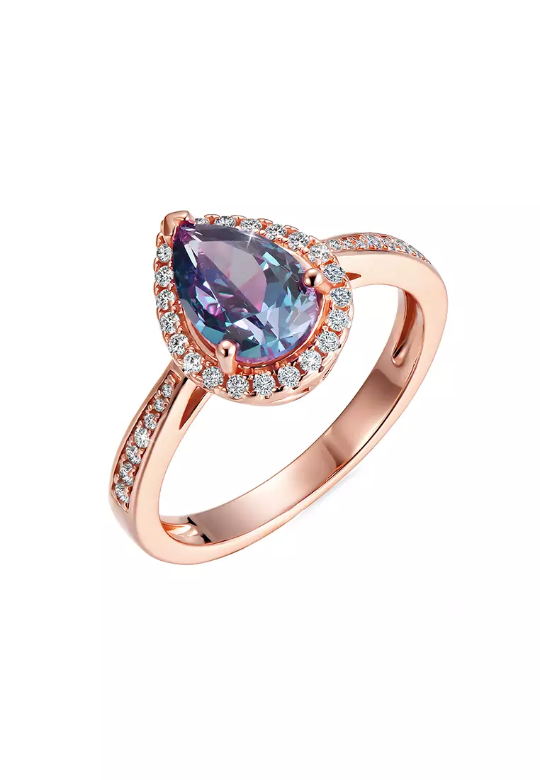 [ Alexandrite Collection ] Teardrop Alexandrite Ring RG - Cincin by Her Jewellery
