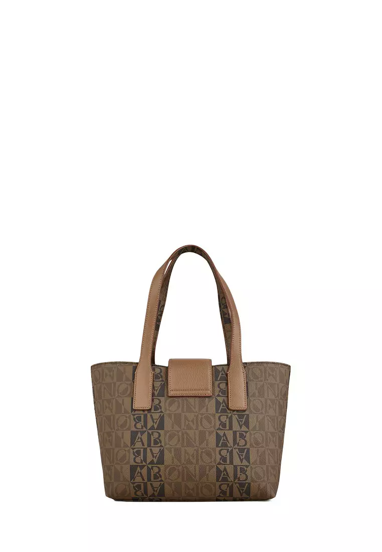 Bonia Brown Marianna Monogram Large Tote Bag