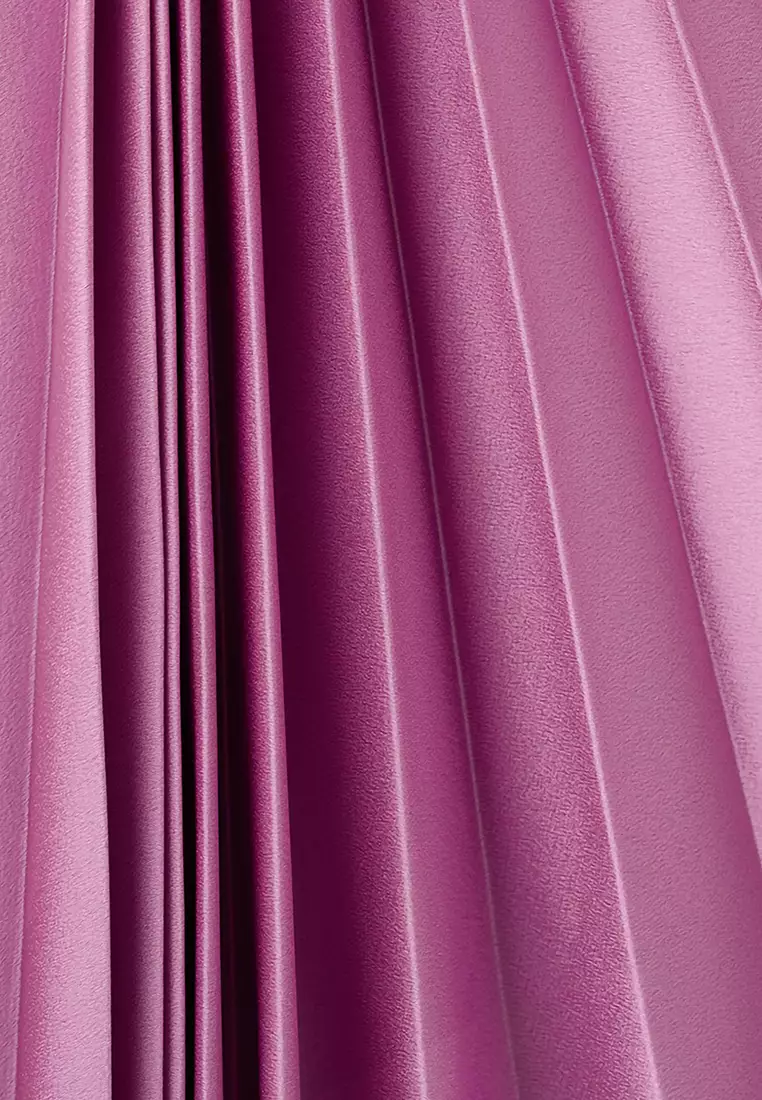 Pleated Asymmetrical Dress With Opening