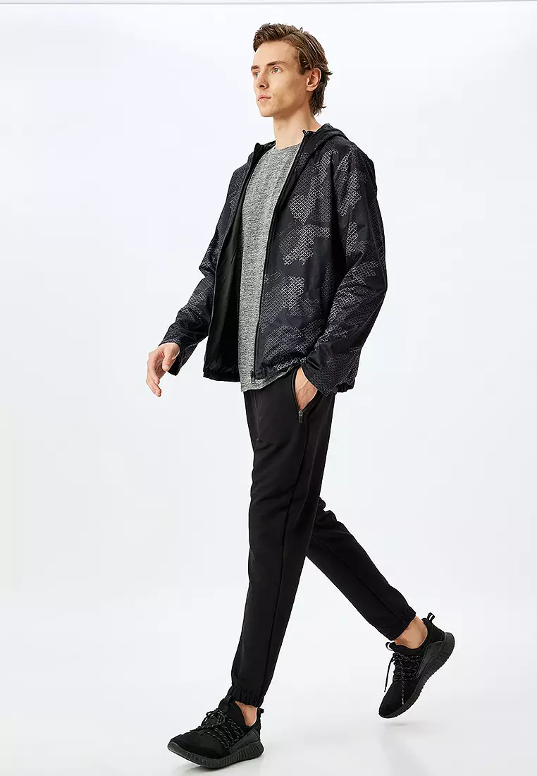 Waist Tie Zipper Pocket Jogger Sports Sweatpants