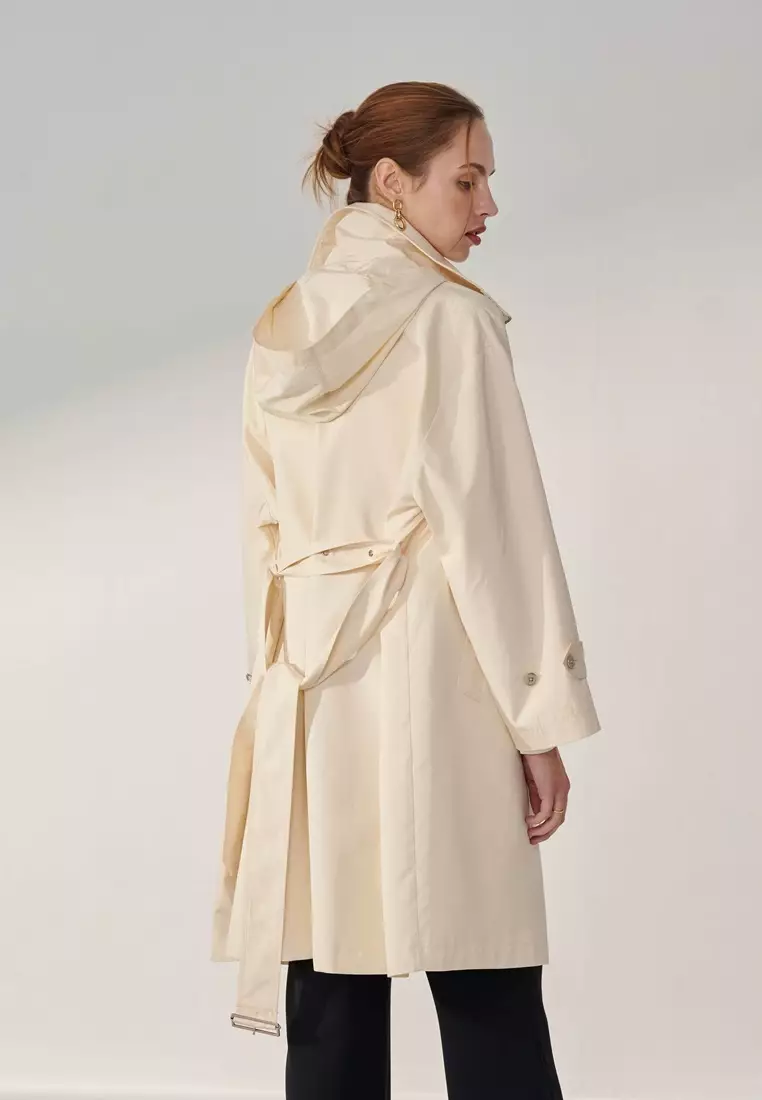 Cream White Hoodie Coat