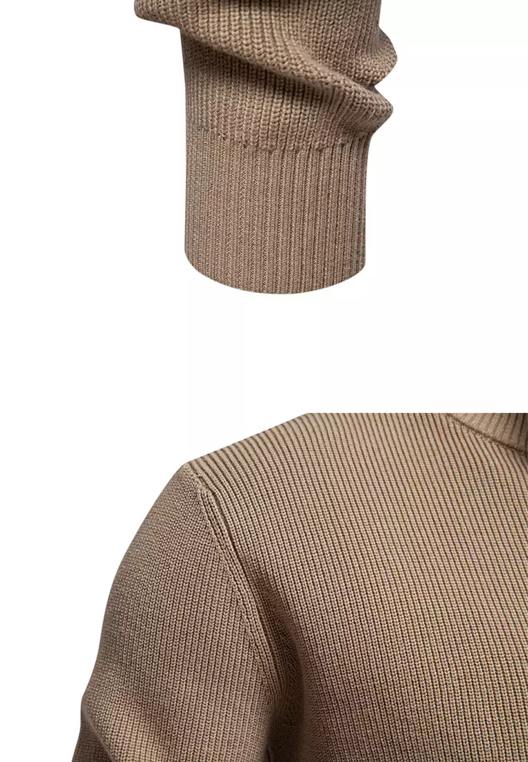 Henley Neck Knit Sweater AX-SW833
