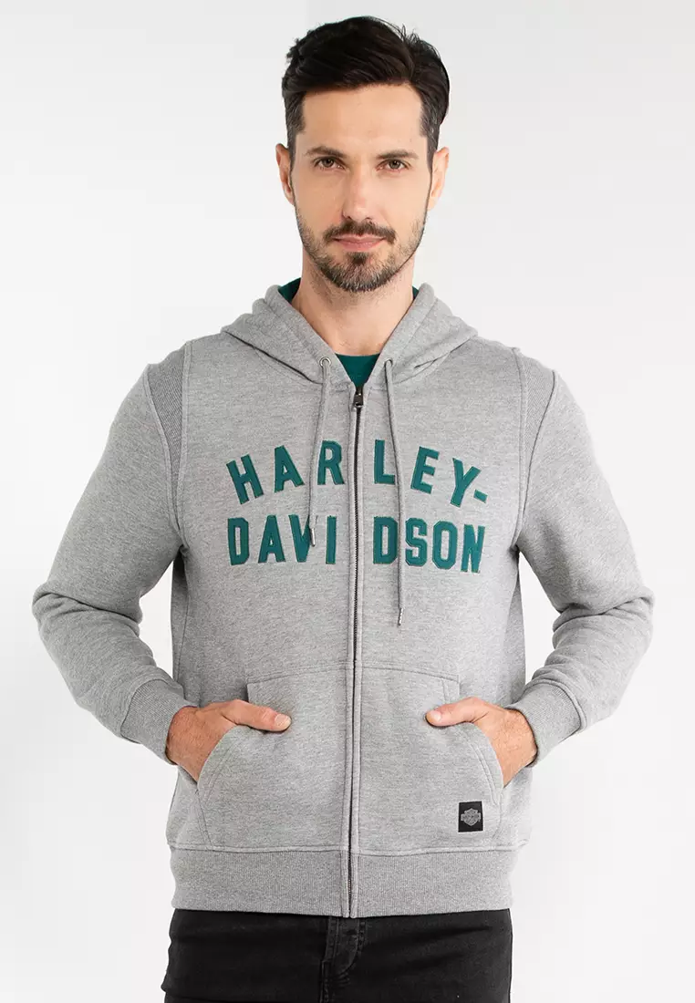 Harley davidson on sale hoodie zip up