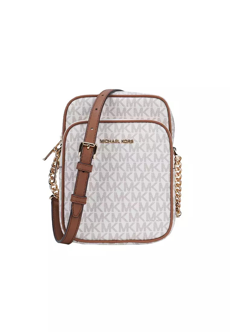 Jet Set Travel Medium Logo Crossbody Bag In Vanilla 35F1GTVC2B
