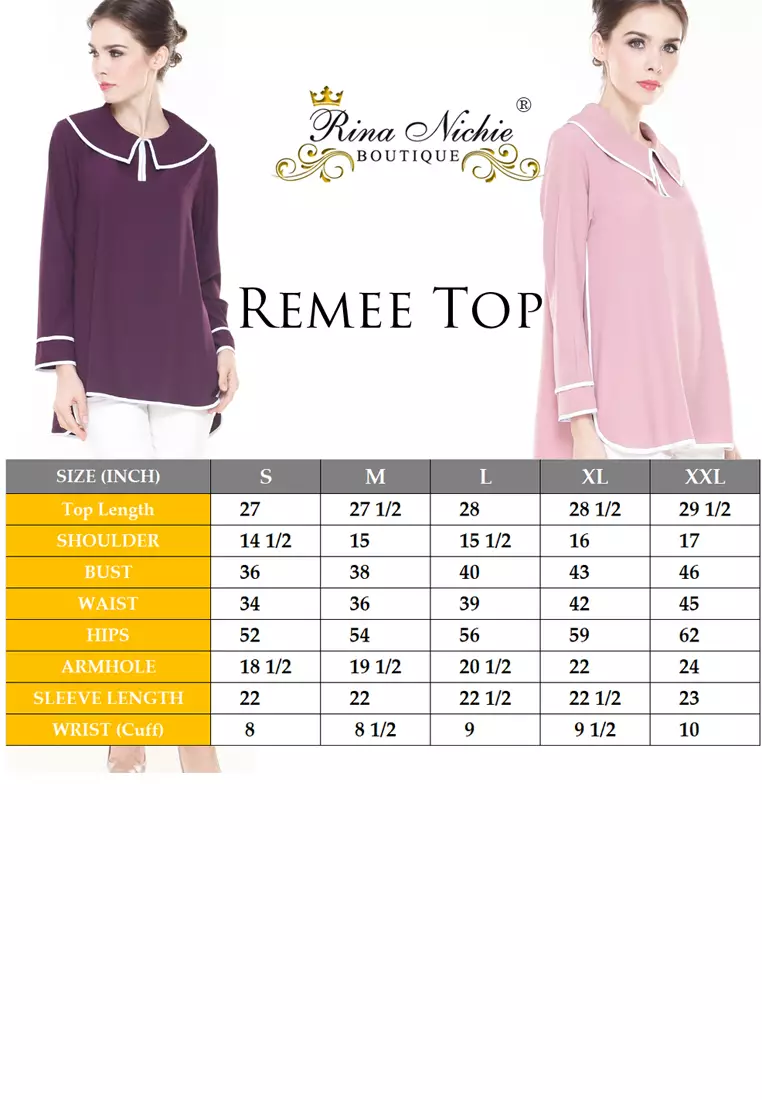 Buy Rina Nichie Basic Remee Top in Dark Purple Online | ZALORA Malaysia