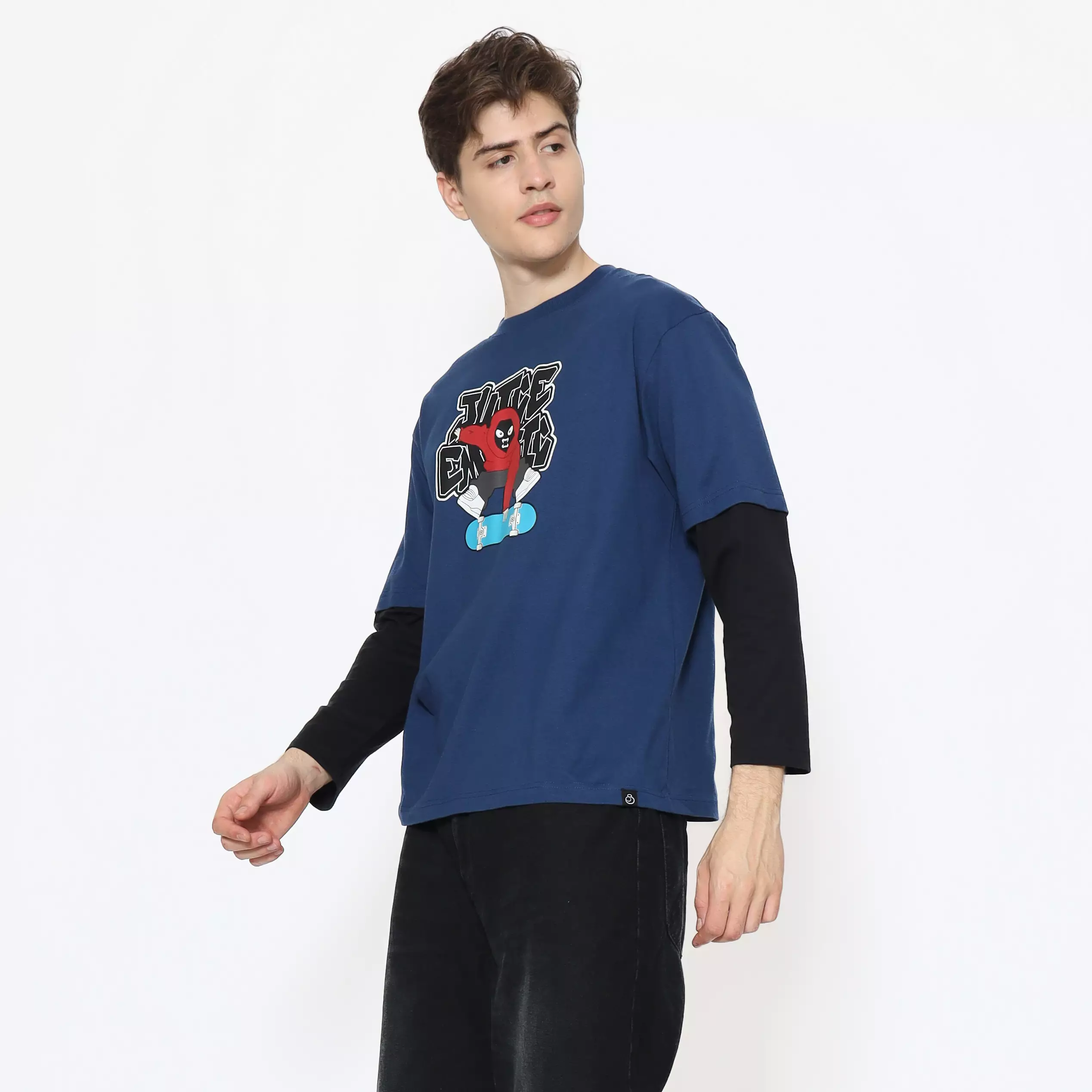 Juice Ematic Kaos Lengan Panjang Pria Vize Oversize Men Long Tee Planet Surf