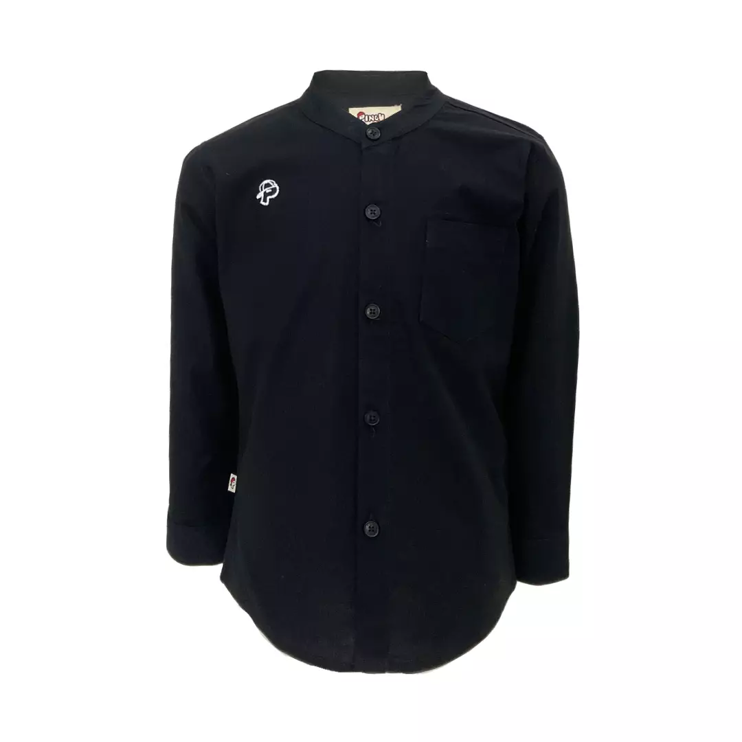 Pingu Kemeja Anak Laki Laki Granded Polos Panjang Hitam D94800132D