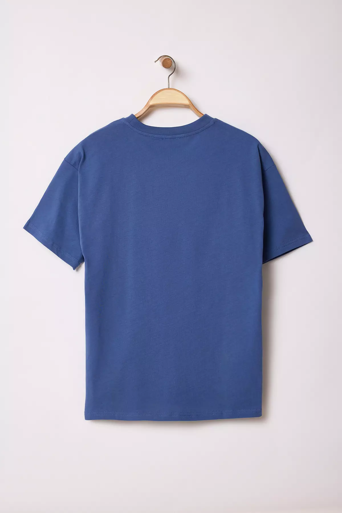 Indigo printed 100% Cotton Premium Oversize/Wide Pattern Crew Neck Knitted T-Shirt TWOSS23TS00040