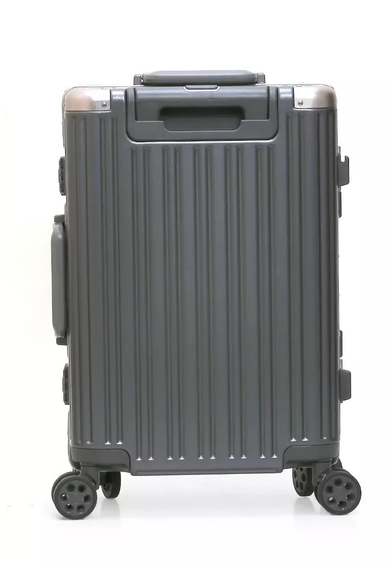 Carlton Koper Frame Aluminium Unisex Size 20 Inch Travel Bag Large Compartment TSA Lock Material Polycarbonate ORIGINAL - Gray