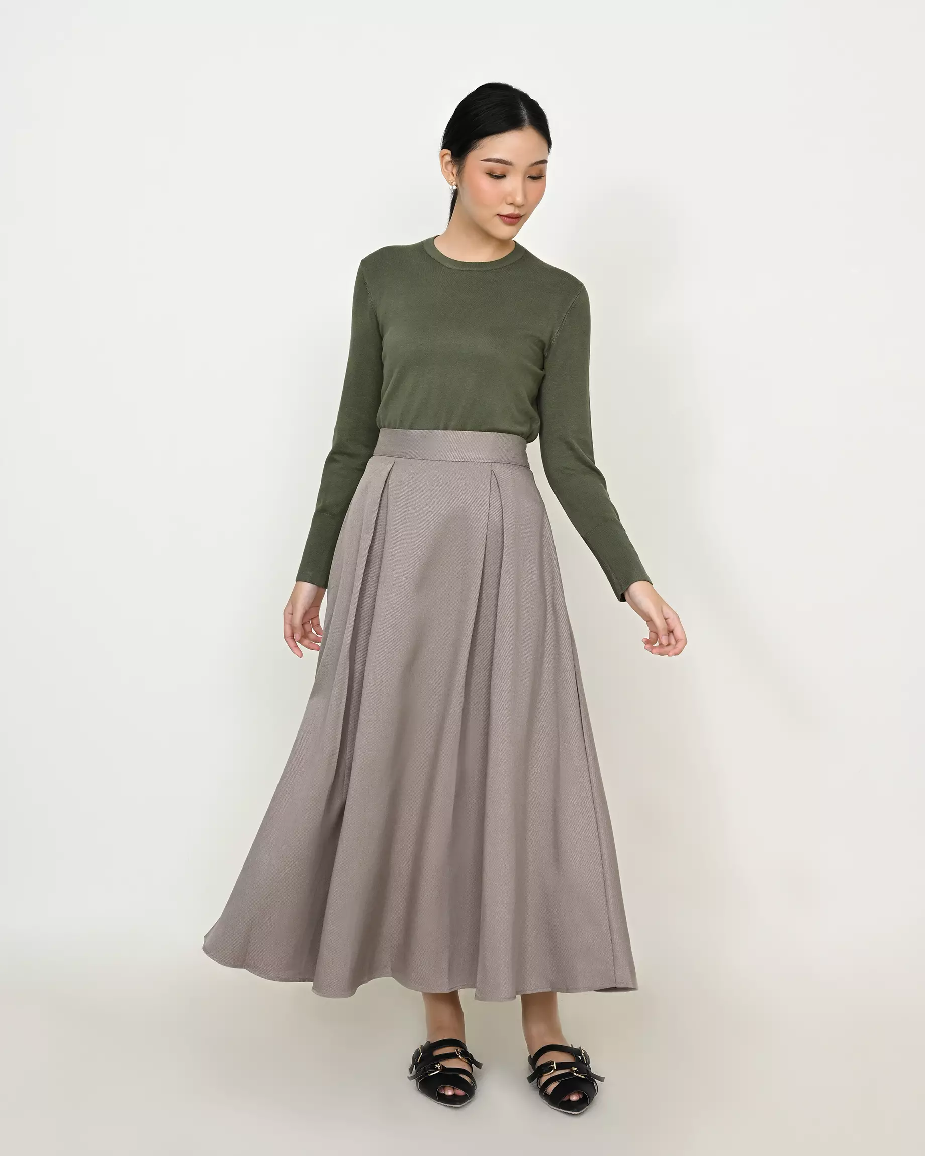 Geulis.id CHITOSE SKIRT - Taupe