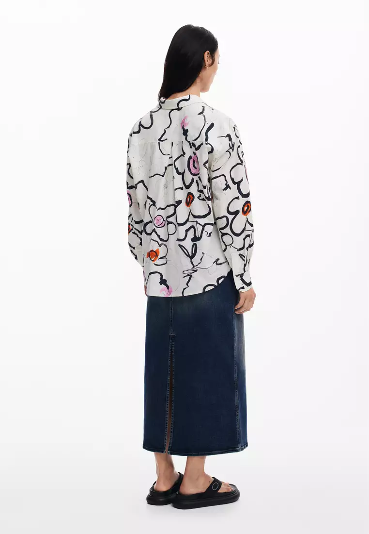 Desigual Woman Light floral shirt.