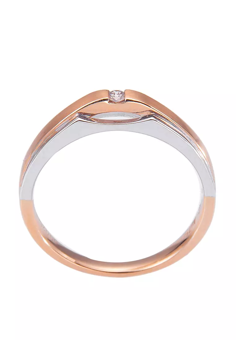 LITZ 18K玫瑰金戒指 YM-BR8303A